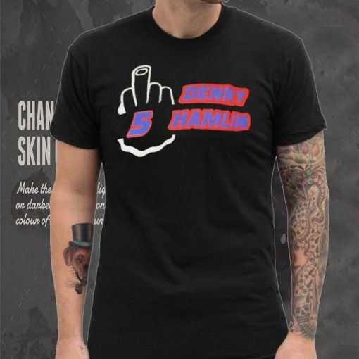 Denny Hamlin 5 Middle finger shirt]