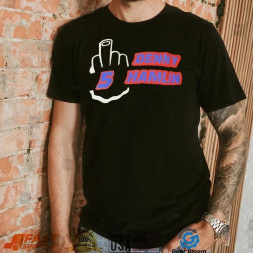 Denny Hamlin 5 Middle finger shirt]