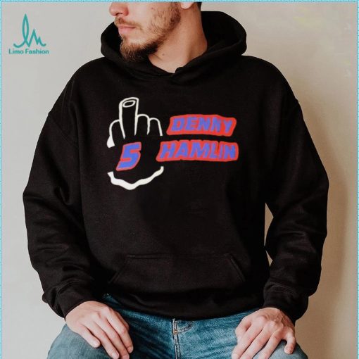 Denny Hamlin 5 Middle finger shirt]