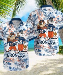 Denver Broncos Hawaiian Shirt Taz and Bugs For NFL Team