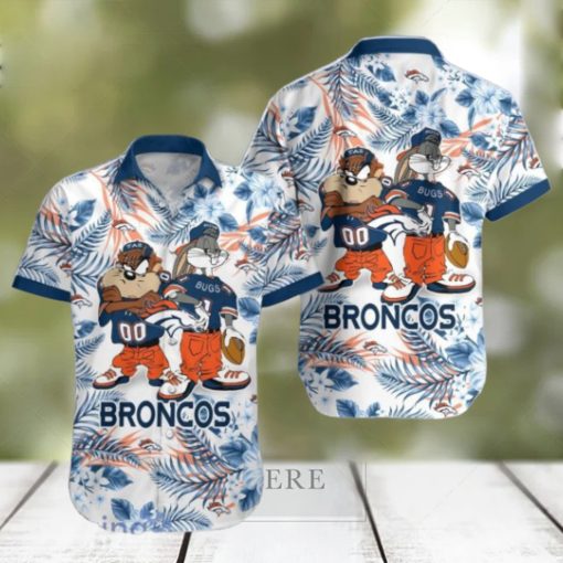 Denver Broncos Hawaiian Shirt Taz and Bugs For NFL Team