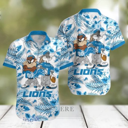 Detroit Lions Hawaiian Shirt Taz and Bugs For NFL Team