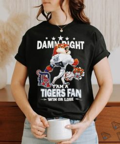 Detroit Tigers mascot damn right I am a Yankees fan win or lose shirt
