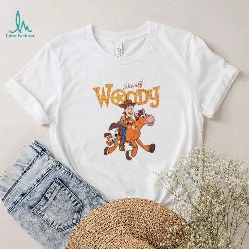 Disney Sheriff Woody Cowboy and Bullseye shirt