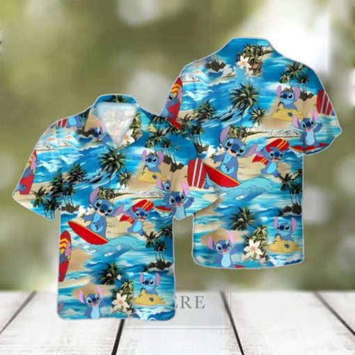 Disneyy Palm Tree Stitch Surfing Beach Hawaiian Shirt Unique Gift