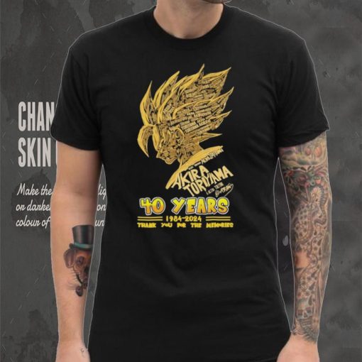 Dragon Ball Z 40 Years 1984 2024 Toriyama Akira Name Character Son Goku Thank You For The Memories Signature Shirt