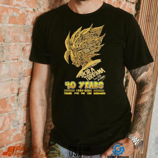 Dragon Ball Z 40 Years 1984 2024 Toriyama Akira Name Character Son Goku Thank You For The Memories Signature Shirt