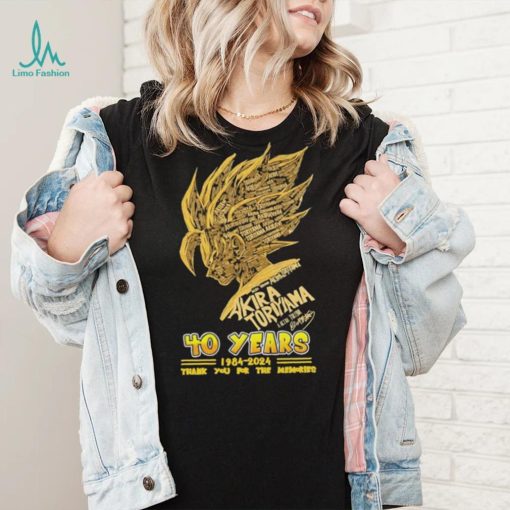 Dragon Ball Z 40 Years 1984 2024 Toriyama Akira Name Character Son Goku Thank You For The Memories Signature Shirt