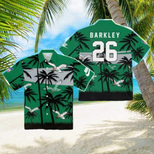 Eagles Saquon Barkley Kelly Green Hawaiian Shirt