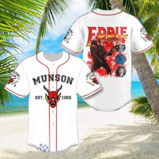 Eddie Munson 1965 Hellfire Guitar Jersey Baseball Shirt Style Gift Shirt