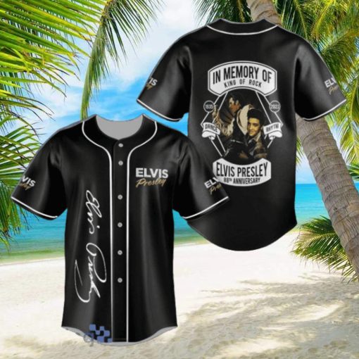 Elvis Presley 88th Anniversary Black Jersey Baseball Shirt Style Gift Shirt