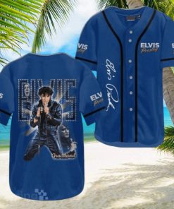 Elvis Presley Graceland Blue Jersey Baseball Shirt Style Gift Shirt