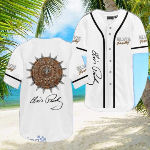 Elvis Presley Symbols White Jersey Baseball Shirt Style Gift Shirt