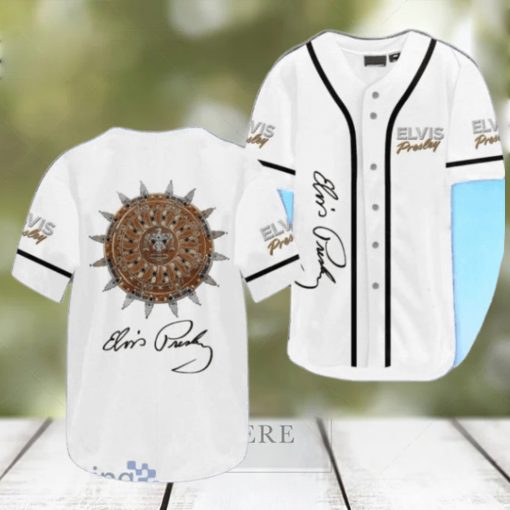 Elvis Presley Symbols White Jersey Baseball Shirt Style Gift Shirt