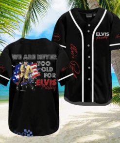 Elvis Presley With America Flag Black Jersey Baseball Shirt Style Gift Shirt