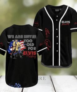 Elvis Presley With America Flag Black Jersey Baseball Shirt Style Gift Shirt