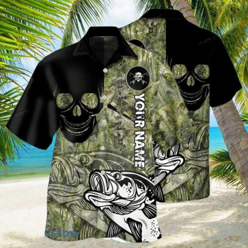 Fishing Lover Skull Personalized Hawaiian Shirt Style Gift