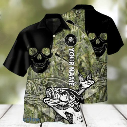 Fishing Lover Skull Personalized Hawaiian Shirt Style Gift