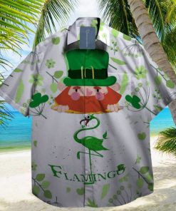 Flamingo Lucky LePrechaun St. Patrick day Hawaiian Shirt Hibiscus