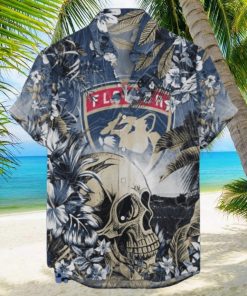 Florida Panthers NHL Hawaiian Shirt Tropical Skull Design For Men Women