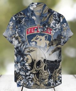 Florida Panthers NHL Hawaiian Shirt Tropical Skull Design For Men Women