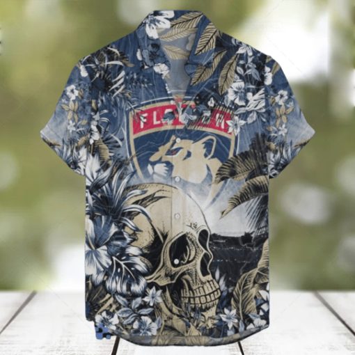 Florida Panthers NHL Hawaiian Shirt Tropical Skull Design For Men Women