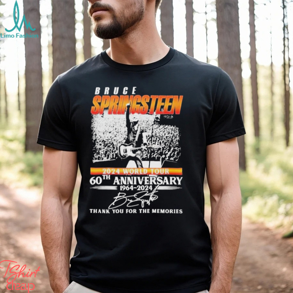 Funny Bruce Springsteen 2024 World Tour 60th Anniversary 1964 2024 Thank You For The Memories Signatures T shirt Funny Bruce Springsteen 2024 World Tour 60th Anniversary 1964 2024 Thank You For The Memories Signatures T shirt