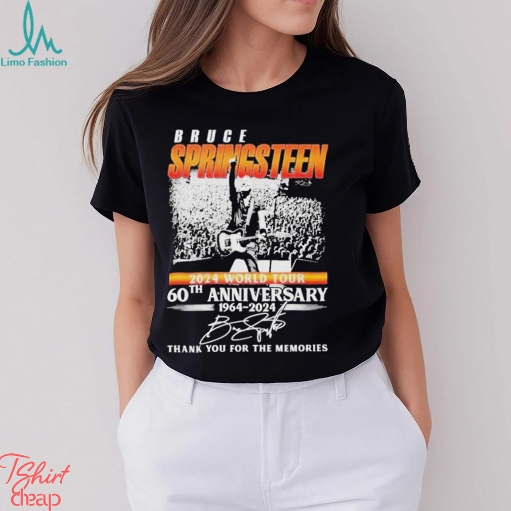 Funny Bruce Springsteen 2024 World Tour 60th Anniversary 1964 2024 Thank You For The Memories Signatures T shirt Funny Bruce Springsteen 2024 World Tour 60th Anniversary 1964 2024 Thank You For The Memories Signatures T shirt