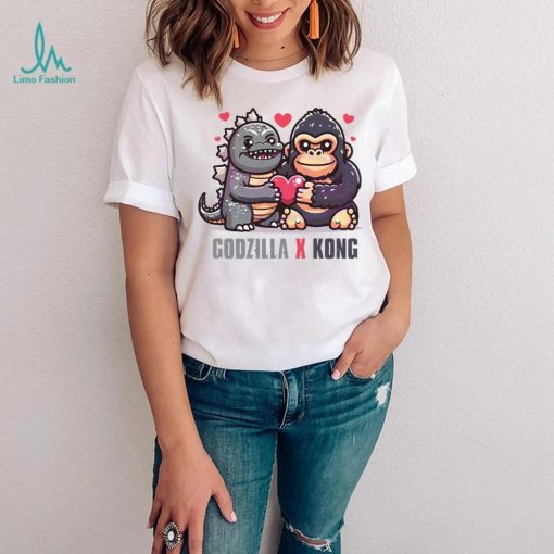 Funny Godzilla x Kong Love Heart Shirt