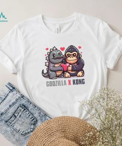 Funny Godzilla x Kong Love Heart Shirt