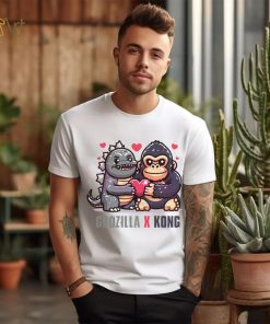 Funny Godzilla x Kong Love Heart Shirt