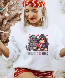 Funny Godzilla x Kong Love Heart Shirt