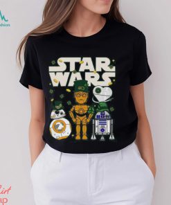 Funny Star Wars Droids R2 D2 C P3O BB 8 Shamrock St Patrick’s Day T shirt