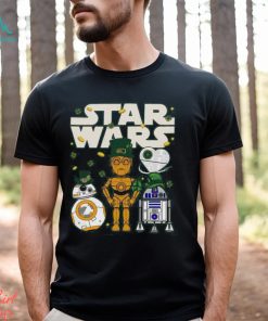 Funny Star Wars Droids R2 D2 C P3O BB 8 Shamrock St Patrick’s Day T shirt