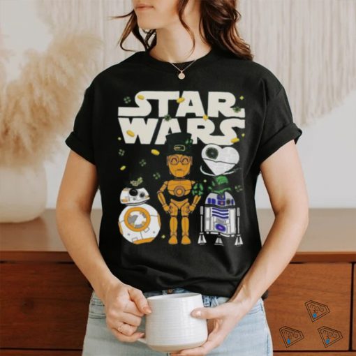 Funny Star Wars Droids R2 D2 C P3o Bb 8 Shamrock St Patrick’s Day T shirt