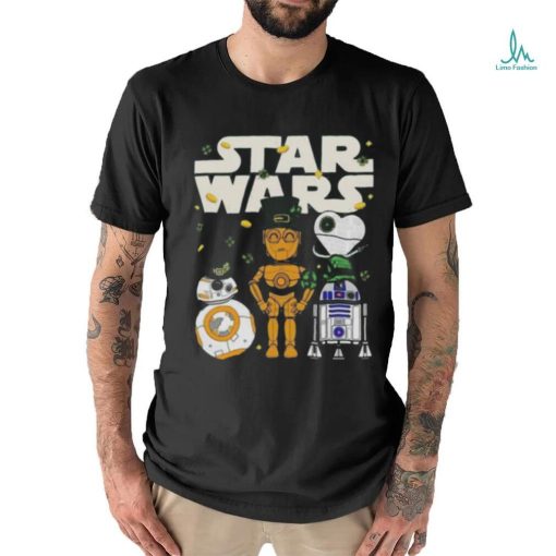 Funny Star Wars Droids R2 D2 C P3o Bb 8 Shamrock St Patrick’s Day T shirt