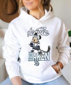 Girls Youth Seattle Kraken White Mickey Mouse Go Team Go T Shirt