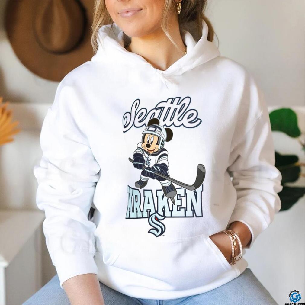 Girls Youth Seattle Kraken White Mickey Mouse Go Team Go T Shirt Girls Youth Seattle Kraken White Mickey Mouse Go Team Go T Shirt