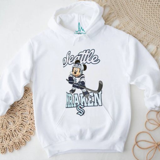 Girls Youth Seattle Kraken White Mickey Mouse Go Team Go T Shirt