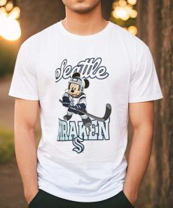 Girls Youth Seattle Kraken White Mickey Mouse Go Team Go T Shirt