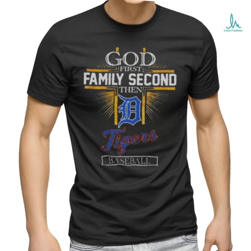 God First Family Second Then Detroit Tigers Baseball Glitter 2024 T shirt