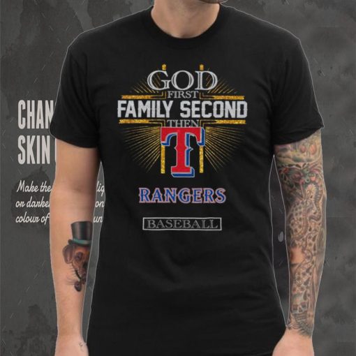 God First Family Second Then Rangers Basketball Shirt