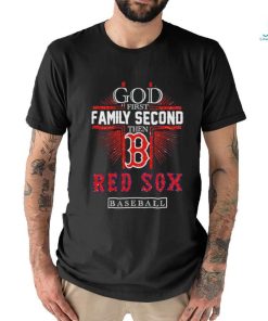 God first family second then Red Sox baseball glitter shirt