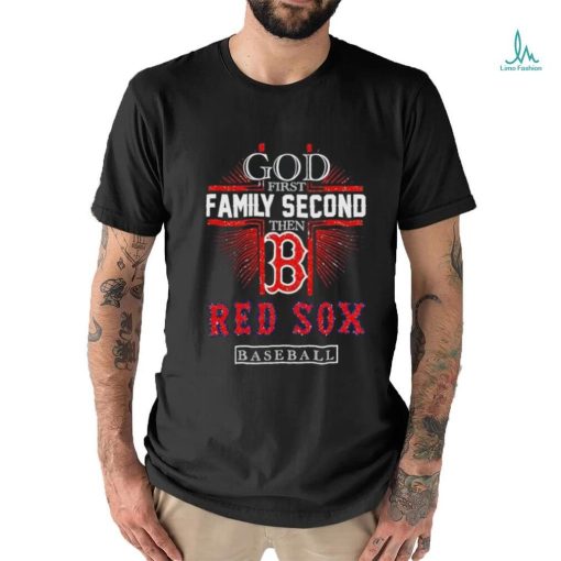 God first family second then Red Sox baseball glitter shirt