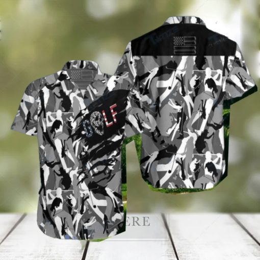 Golf Skull Camouflage All Over Printed Hawaiian Shirt Impressive Gift