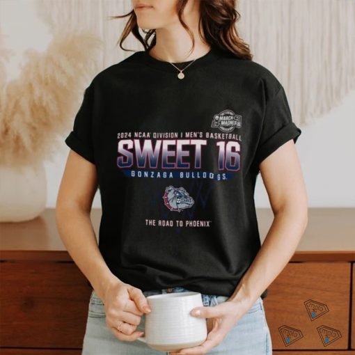 Gonzaga Bulldogs Sweet 16 DI Men’s Basketball 2024 The Road To Phoenix Shirt