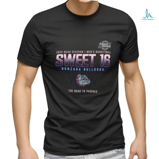 Gonzaga Bulldogs Sweet 16 DI Men’s Basketball 2024 The Road To Phoenix Shirt