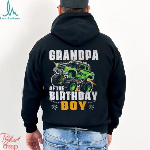 Grandpa Of The Birthday Boy Monster Truck Birthday Family T Shirt