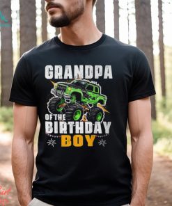 Grandpa Of The Birthday Boy Monster Truck Birthday Family T Shirt