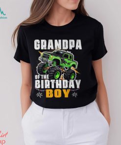 Grandpa Of The Birthday Boy Monster Truck Birthday Family T Shirt